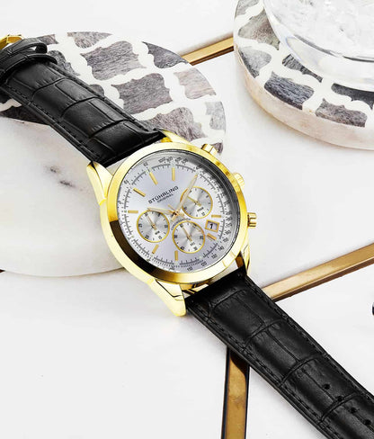 Silver Dial / Gold Case / Black Band