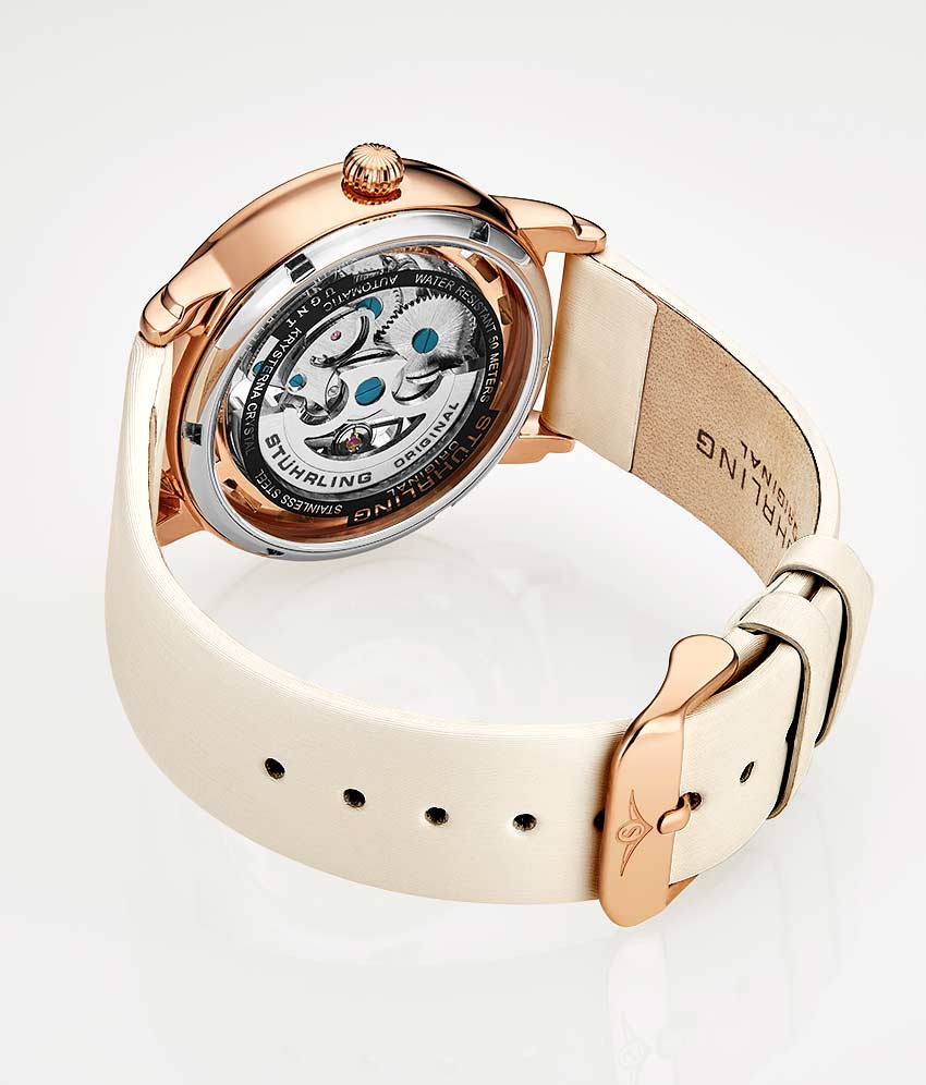 Silver Dial / Rose Case / White Band