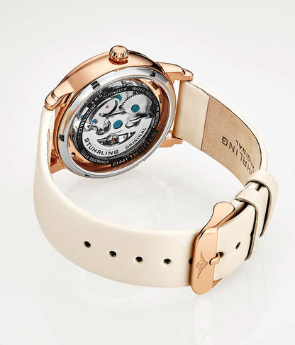 Silver Dial / Rose Case / White Band