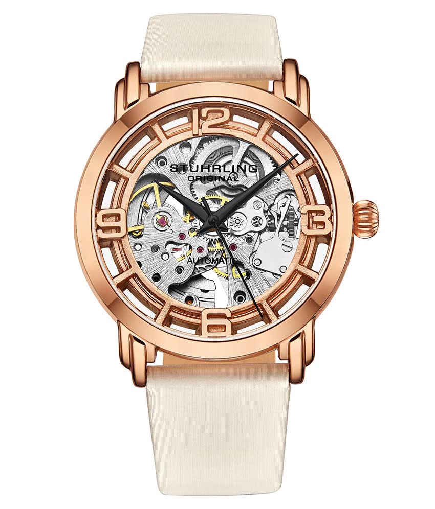 Silver Dial / Rose Case / White Band