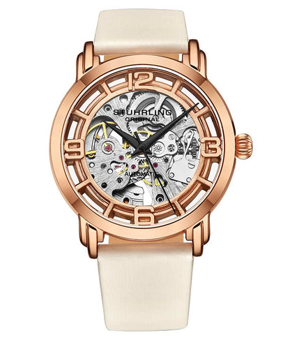 Silver Dial / Rose Case / White Band