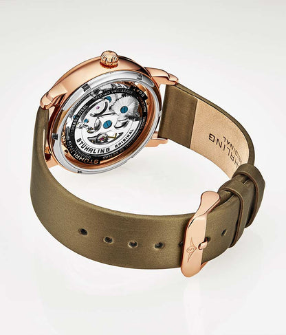 Silver Dial / Rose Case / Brown Band