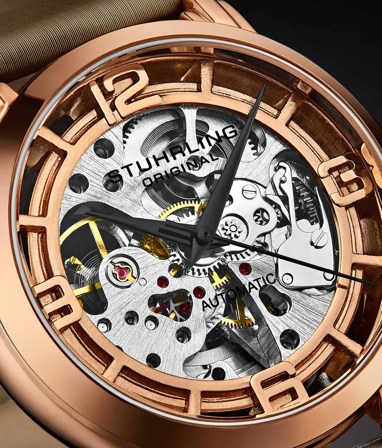 Silver Dial / Rose Case / Brown Band