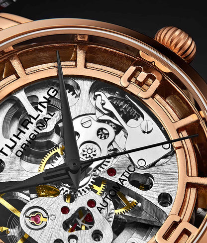 Silver Dial / Rose Case / Brown Band