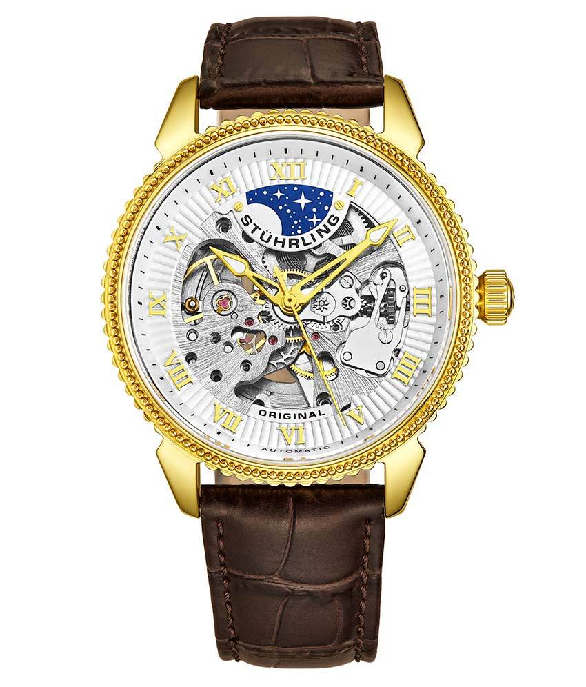 White Dial / Gold Case / Brown Band