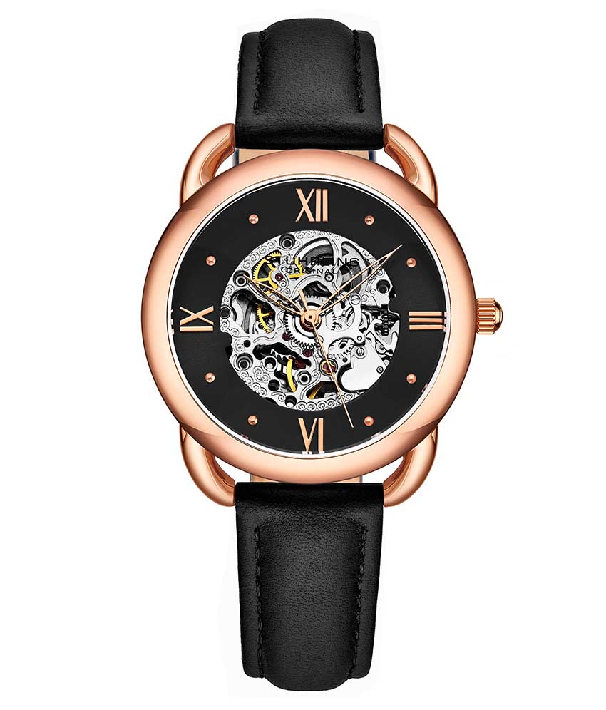 Black Dial / Rose Case / Black Band