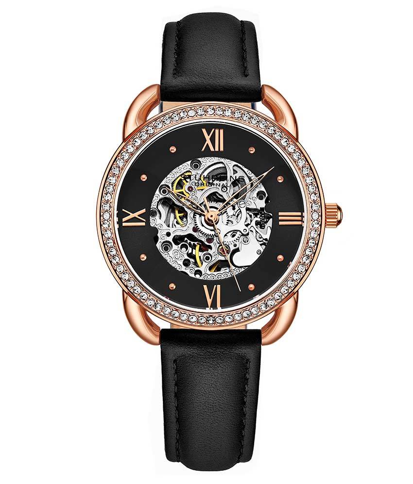 Black Dial / Rose Case / Black Band