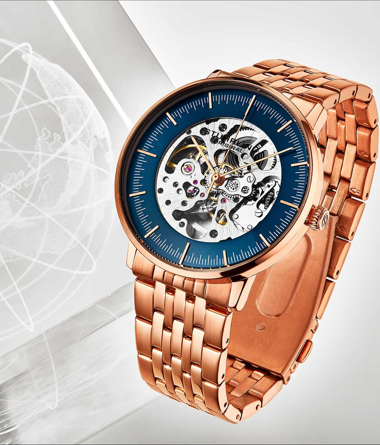 Blue Dial / Rose Case / Rose Band