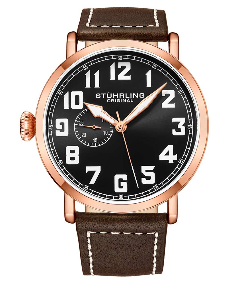 Black Dial / Rose Case / Dark Brown Band