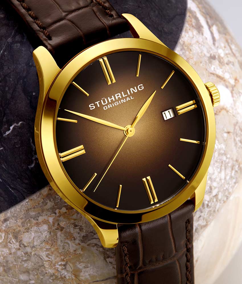 Rose Dial / Gold Case / Brown Band