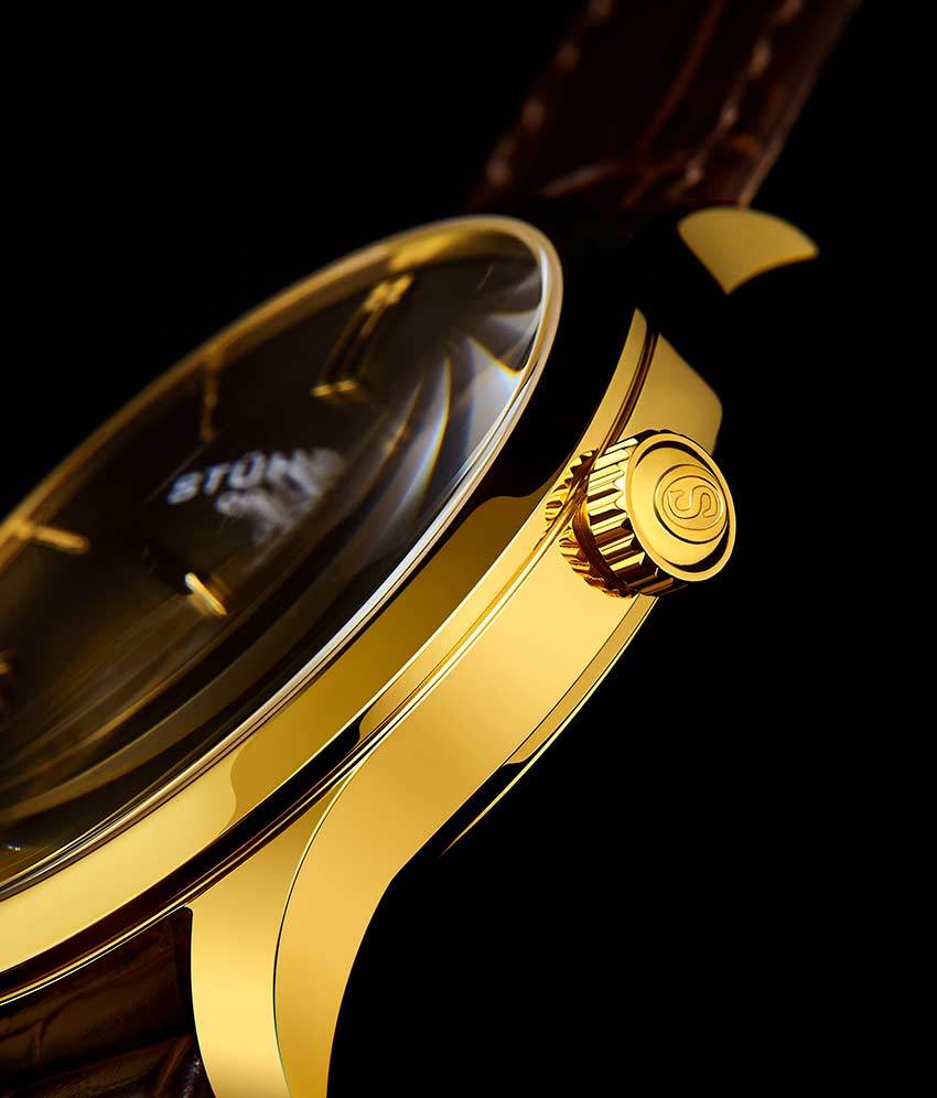 Rose Dial / Gold Case / Brown Band