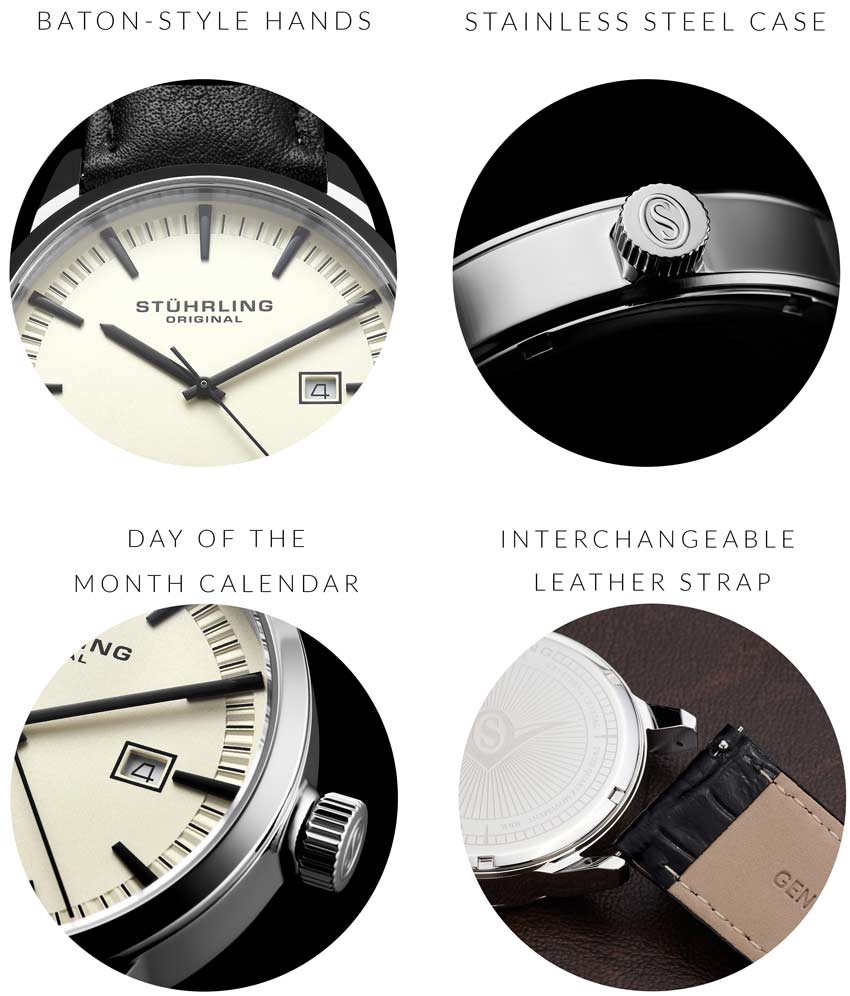 Ivory Dial / Silver Case / Black Band