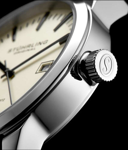 Ivory Dial / Silver Case / Black Band