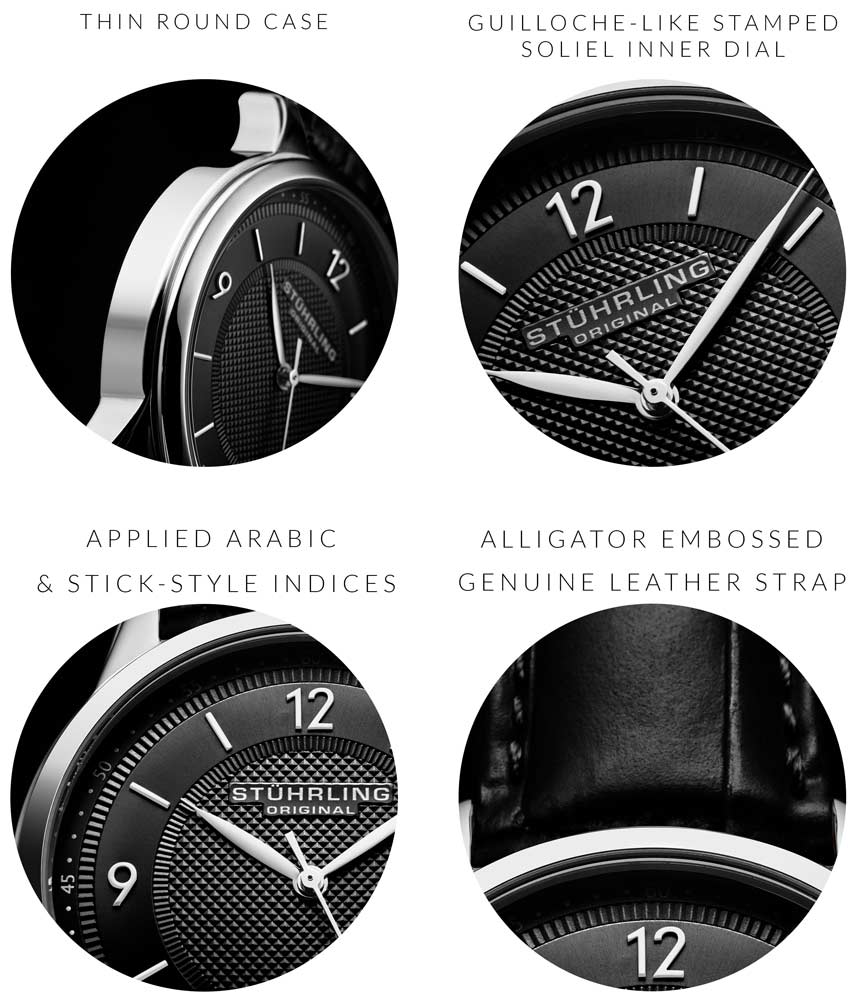 Black Dial / Silver Case / Black Leather Strap Tang Buckle