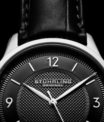 Black Dial / Silver Case / Black Leather Strap Tang Buckle