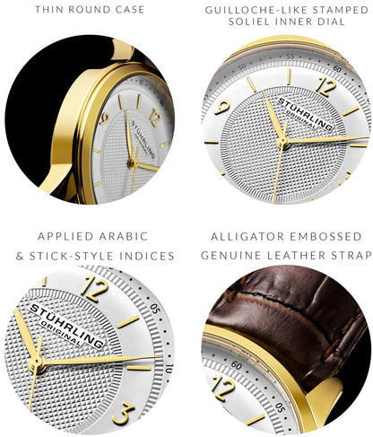 Silver Dial / Gold Case / Brown Leather Strap Tang Buckle