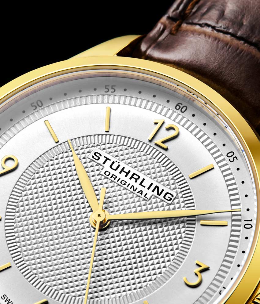 Silver Dial / Gold Case / Brown Leather Strap Tang Buckle