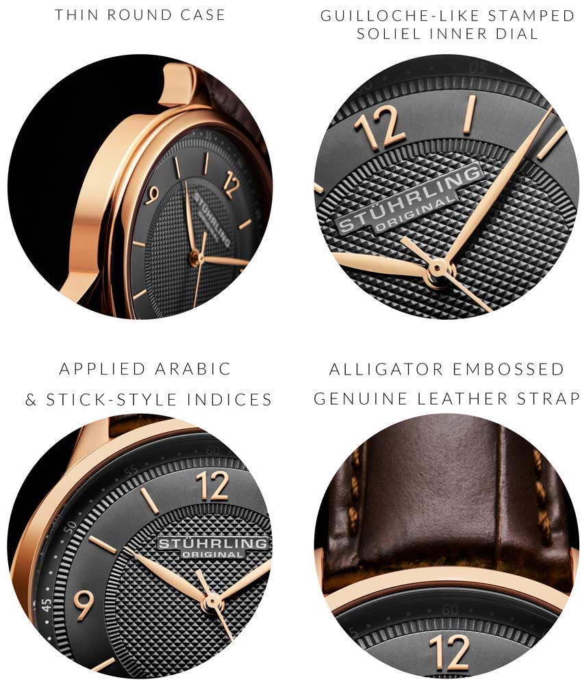 Grey Dial / Rose Case / Brown Leather Strap Tang Buckle