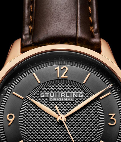 Grey Dial / Rose Case / Brown Leather Strap Tang Buckle