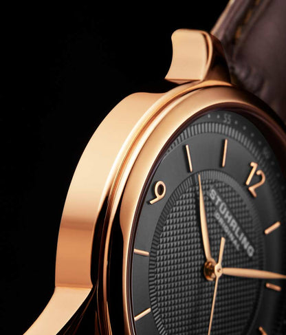 Grey Dial / Rose Case / Brown Leather Strap Tang Buckle