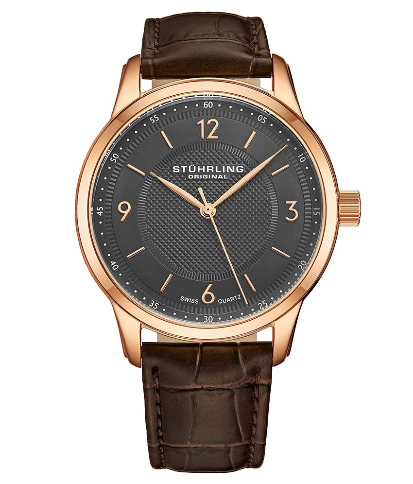 Grey Dial / Rose Case / Brown Leather Strap Tang Buckle