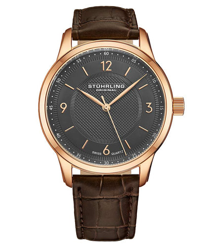 Grey Dial / Rose Case / Brown Leather Strap Tang Buckle