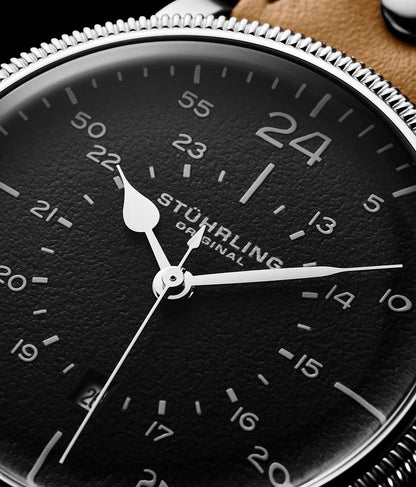 Gun Metal Grey Dial / Silver Case / Brown Band