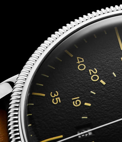 Black Dial / Silver Case / Beige Band