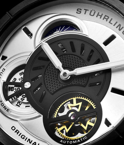 Black Dial / Gun Metal Grey Case / Black Leather Strap Tang Buckle