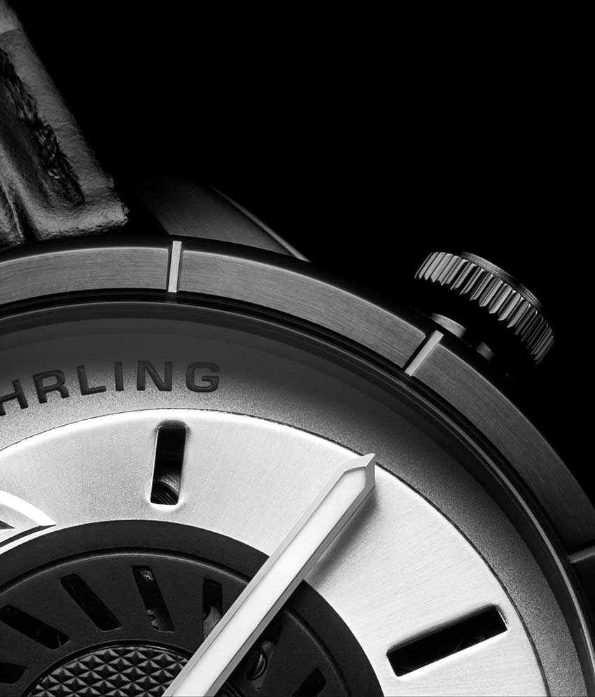 Black Dial / Gun Metal Grey Case / Black Leather Strap Tang Buckle