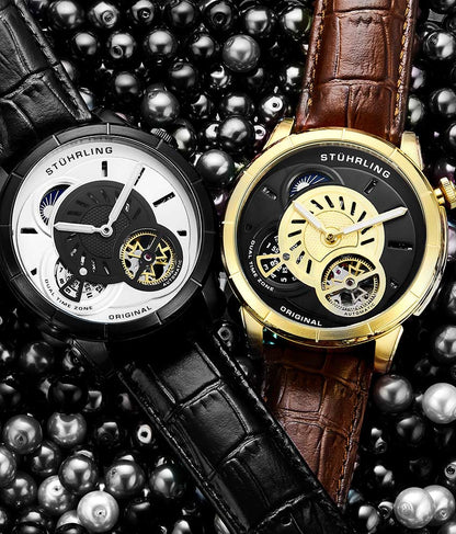 Black Dial / Gun Metal Grey Case / Black Leather Strap Tang Buckle