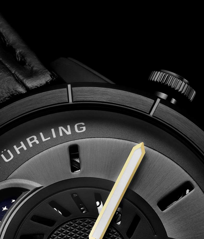 Black Dial / Black Case / Black Leather Strap Tang Buckle