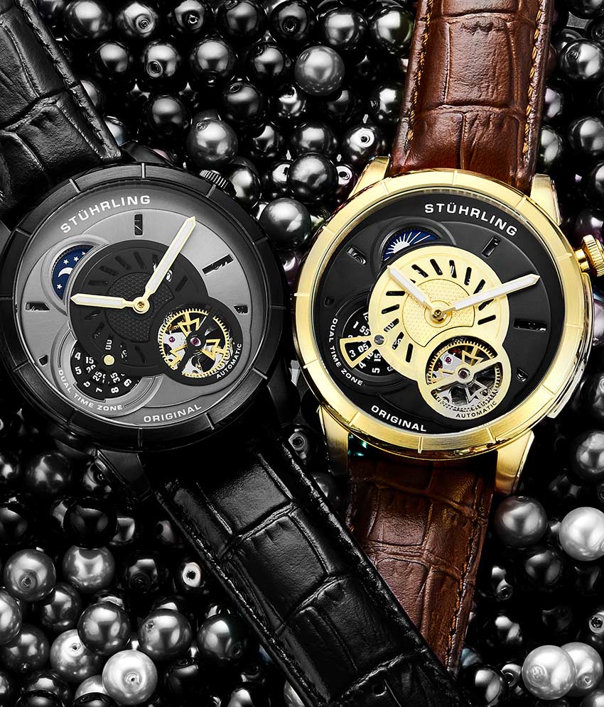 Black Dial / Black Case / Black Leather Strap Tang Buckle