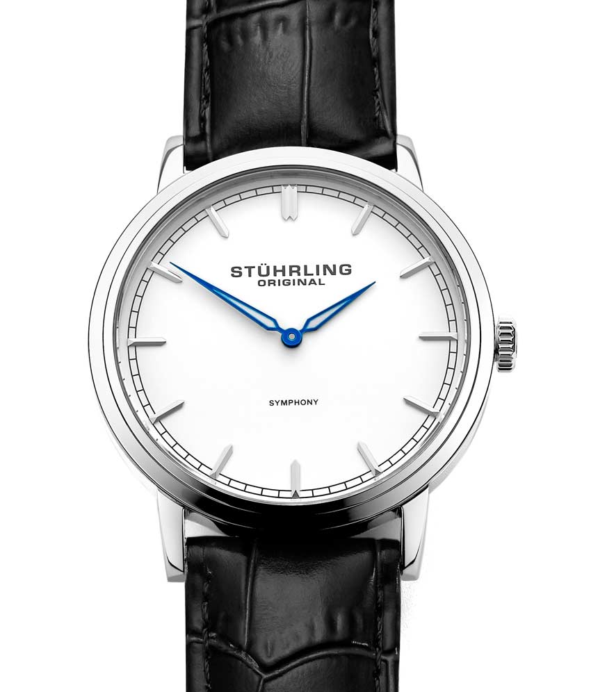 White Dial / Silver Case / Black Leather Strap Tang Buckle