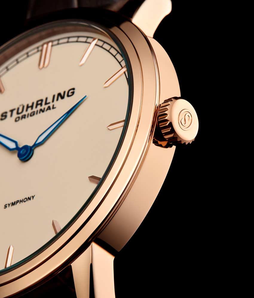 Champagne Dial / Rose Case / Brown Leather Strap Tang Buckle