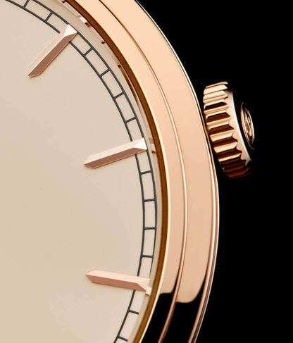 Champagne Dial / Rose Case / Brown Leather Strap Tang Buckle