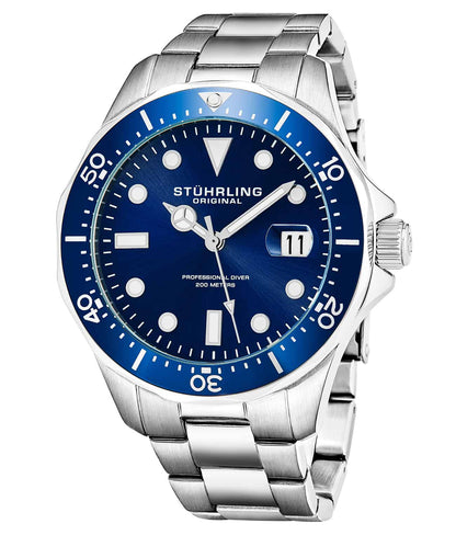 Blue Dial / Silver Case / Silver Stainless Steel Bracelet Deployant Buckle