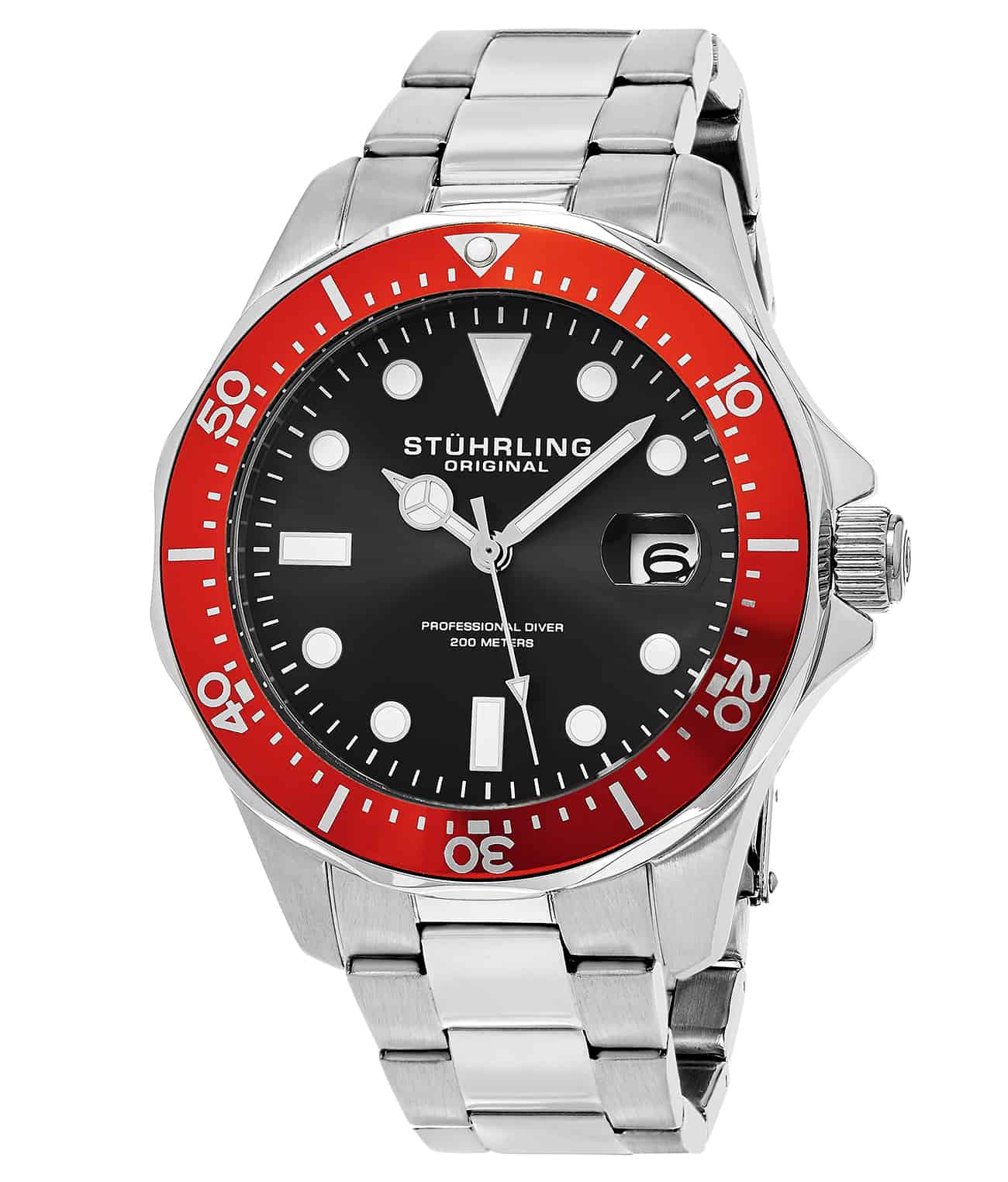 Black Dial / Silver Case / Silver Stainless Steel Bracelet Deployant Buckle 3