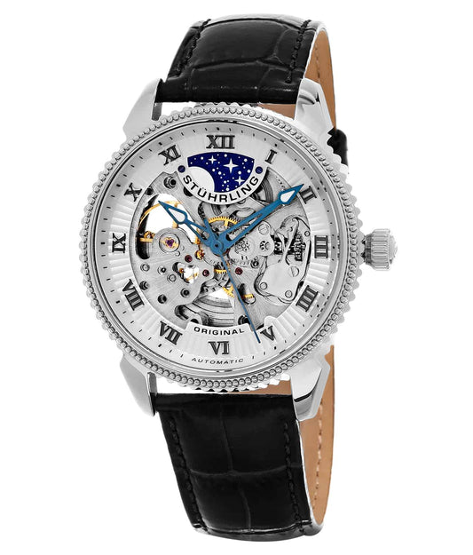 Silver Dial / Silver Case / Black Leather Strap Tang Buckle