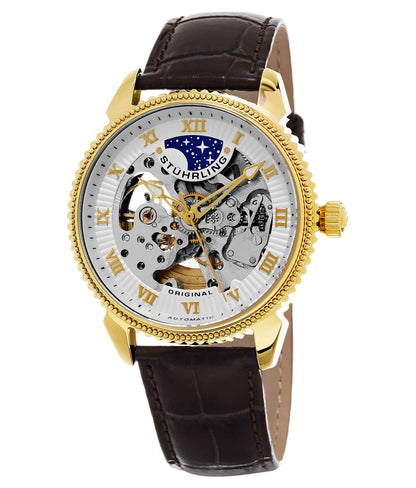 Silver Dial / Gold Case / Brown Leather Strap Tang Buckle