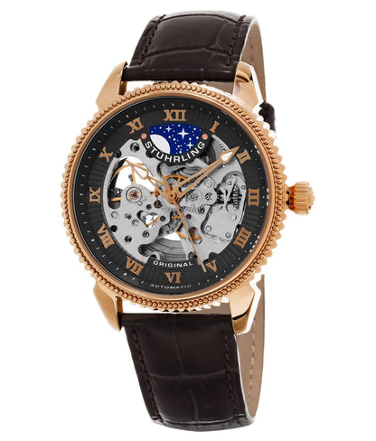 Grey Dial / Rose Case / Brown Leather Strap Tang Buckle