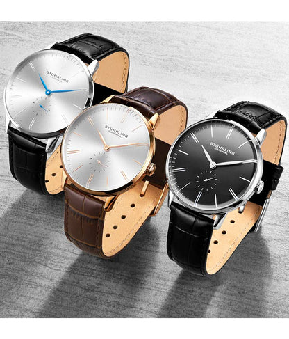 Silver Dial / Silver Case / Black Leather Strap Tang Buckle