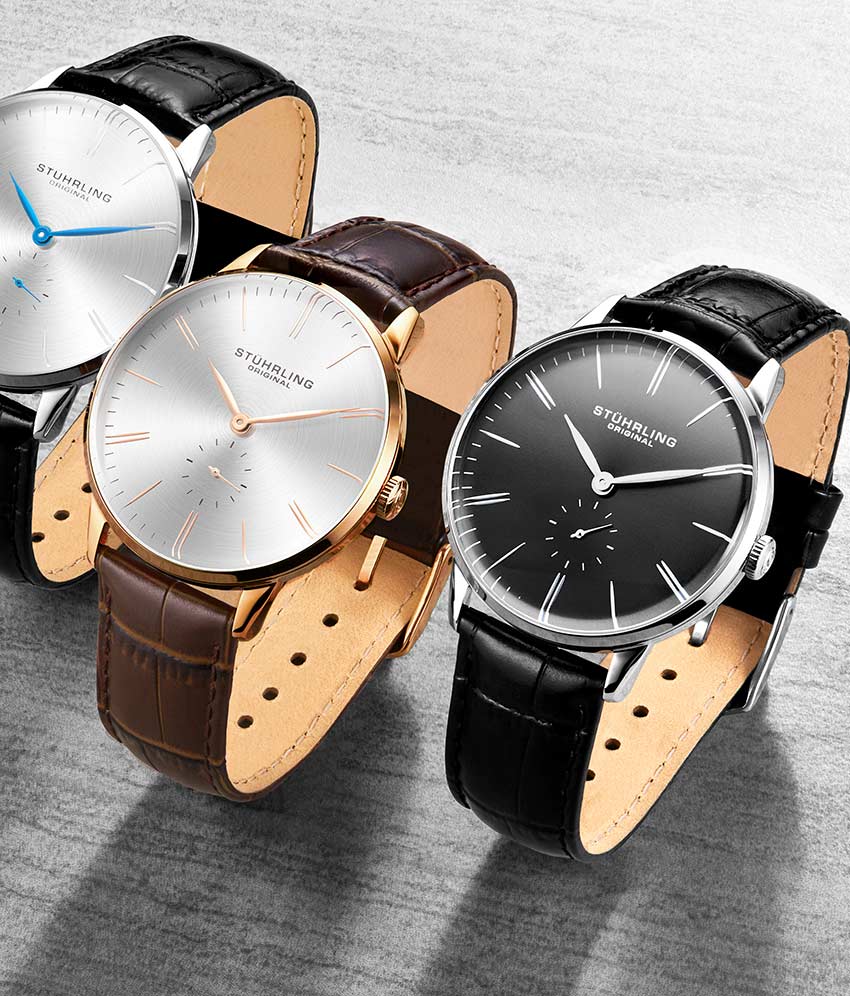 Black Dial / Silver Case / Black Leather Strap Tang Buckle