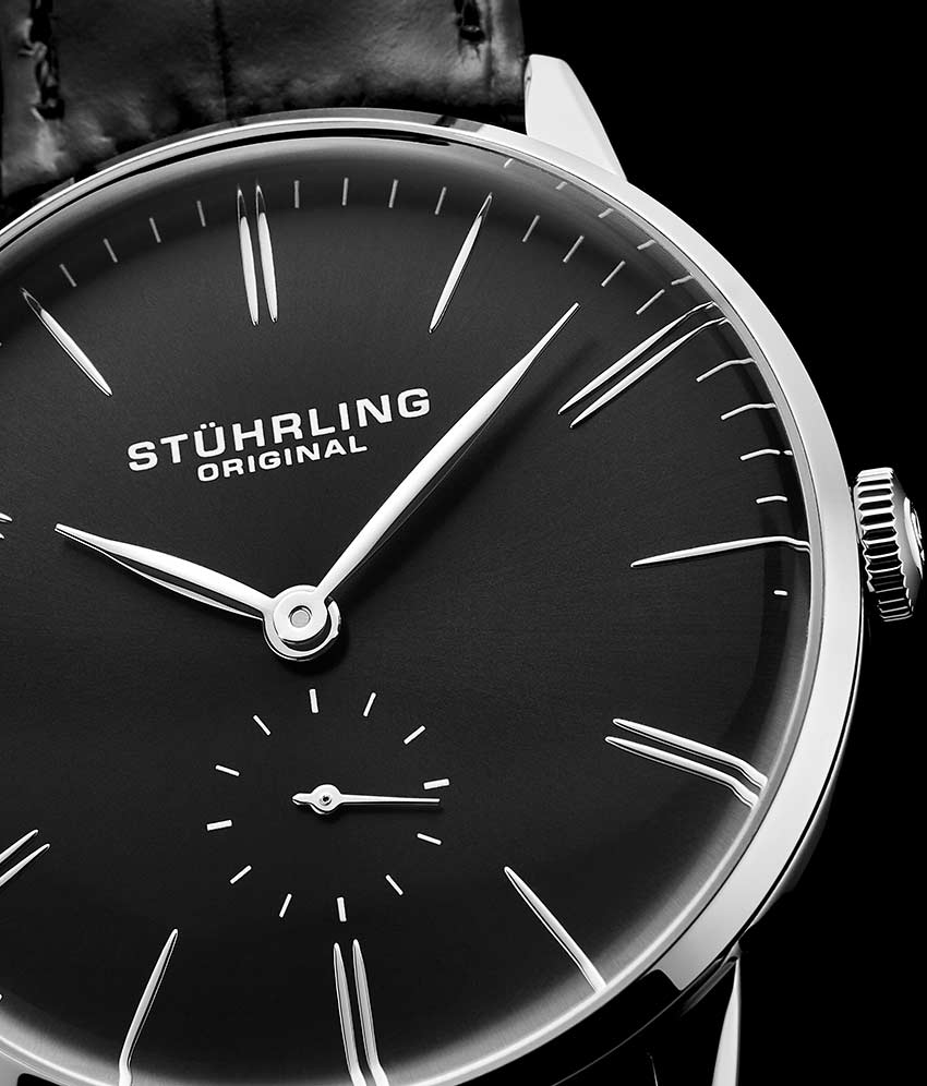 Black Dial / Silver Case / Black Leather Strap Tang Buckle