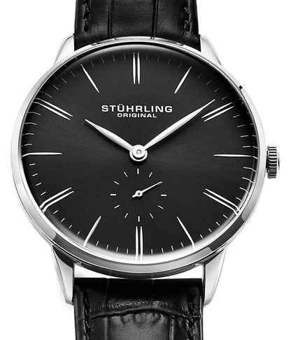 Black Dial / Silver Case / Black Leather Strap Tang Buckle