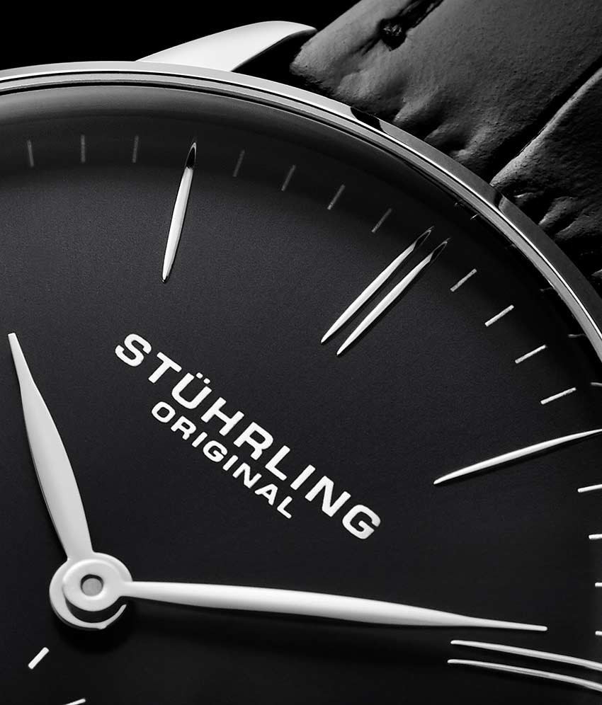 Black Dial / Silver Case / Black Leather Strap Tang Buckle