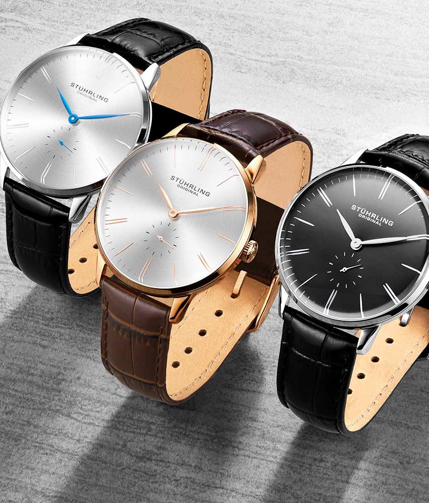 Silver Dial / Rose Case / Brown Leather Strap Tang Buckle