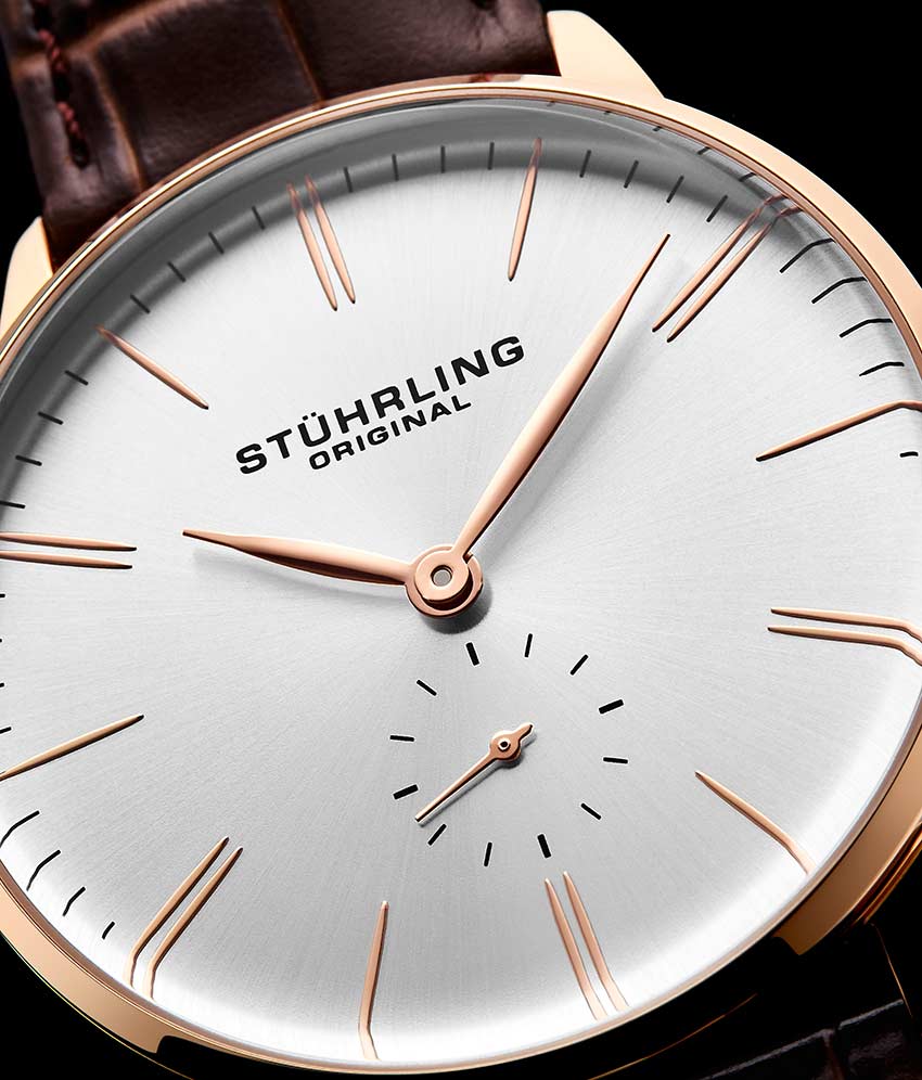 Silver Dial / Rose Case / Brown Leather Strap Tang Buckle