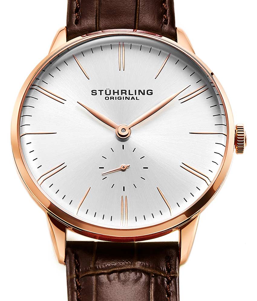 Silver Dial / Rose Case / Brown Leather Strap Tang Buckle