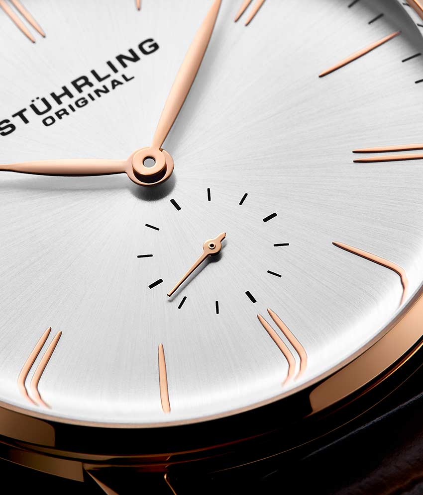 Silver Dial / Rose Case / Brown Leather Strap Tang Buckle